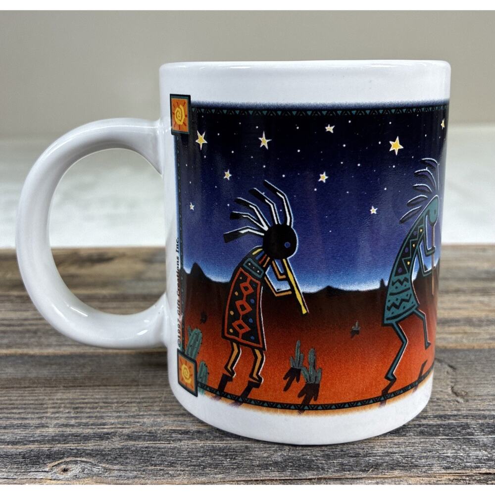 Arizona Kokopelli Souvenir Mug Vintage Navajo 1990’s Southwestern EUC Geometric - Picture 4 of 11